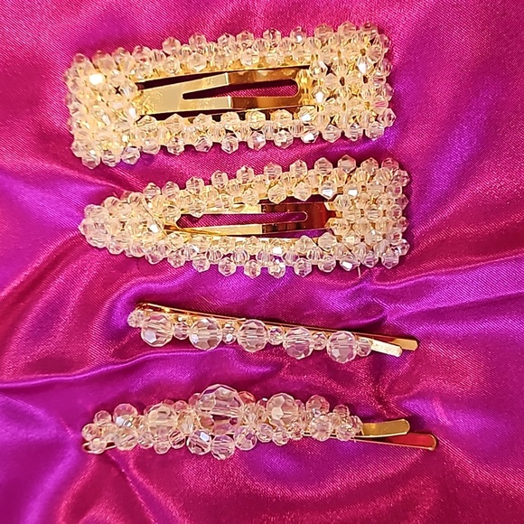 Rhinestone and Acrylic Crystal Hair Clips Lot of 14 main image 6